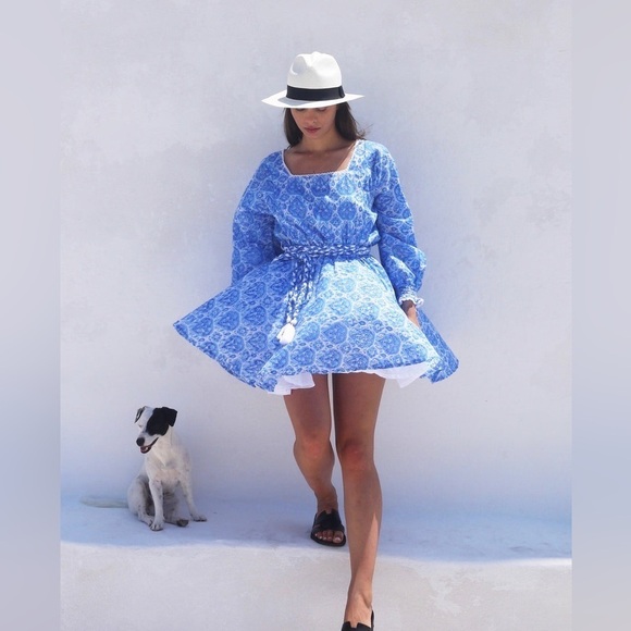 Buggy Assisi Dress in Nettie Greek Blue - Picture 2 of 15